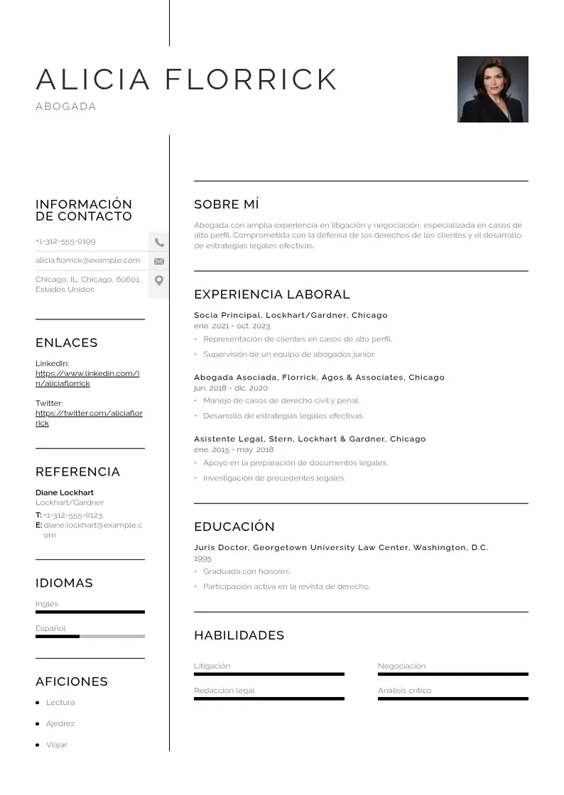 two column curriculum-de-abogado resume example
