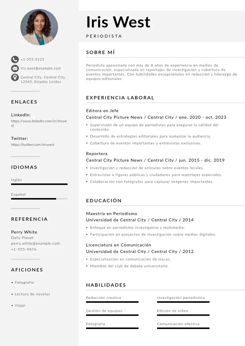 two column curriculum-periodista resume example