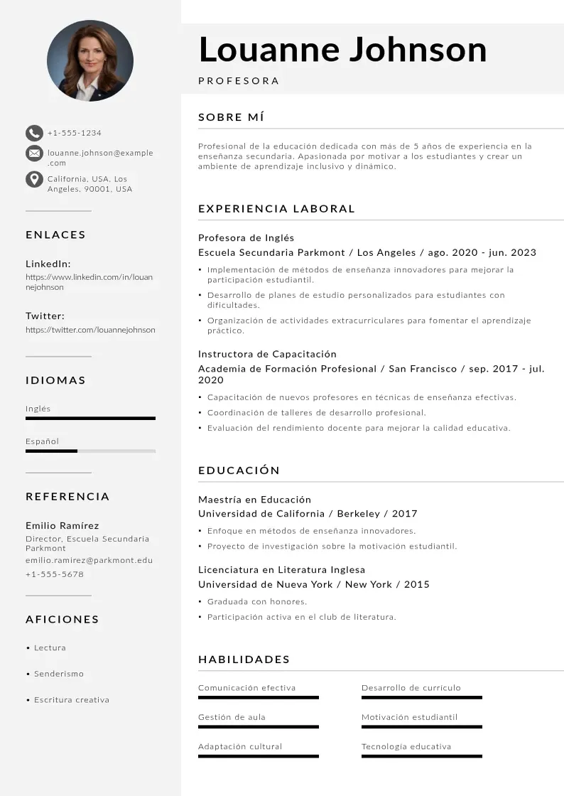 two column curriculum-moderno resume example