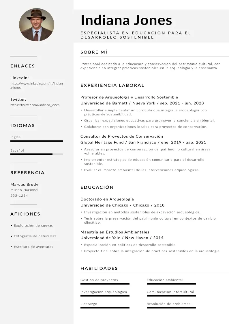 two column especialista-en-educacion-para-el-desarrollo-sostenible resume example