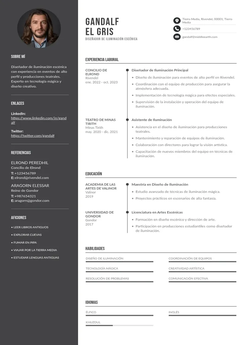 two column disenadora-de-iluminacion-escenica resume example