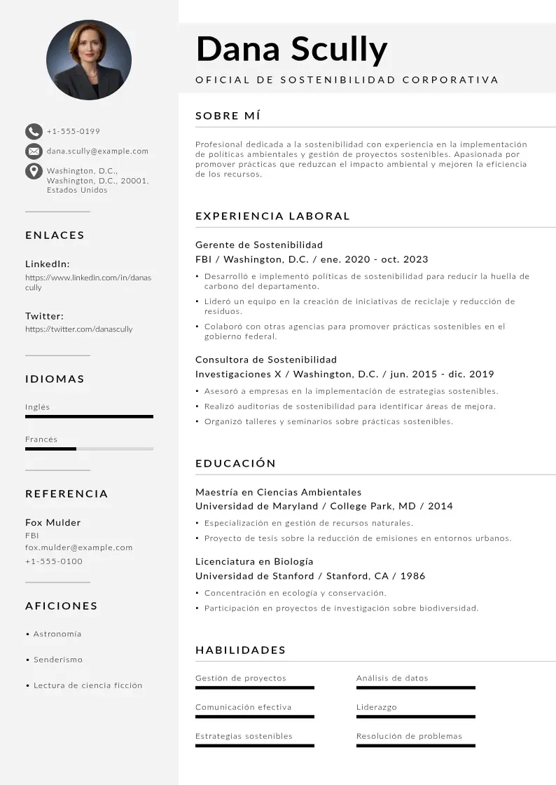 two column oficial-de-sostenibilidad-corporativa resume example