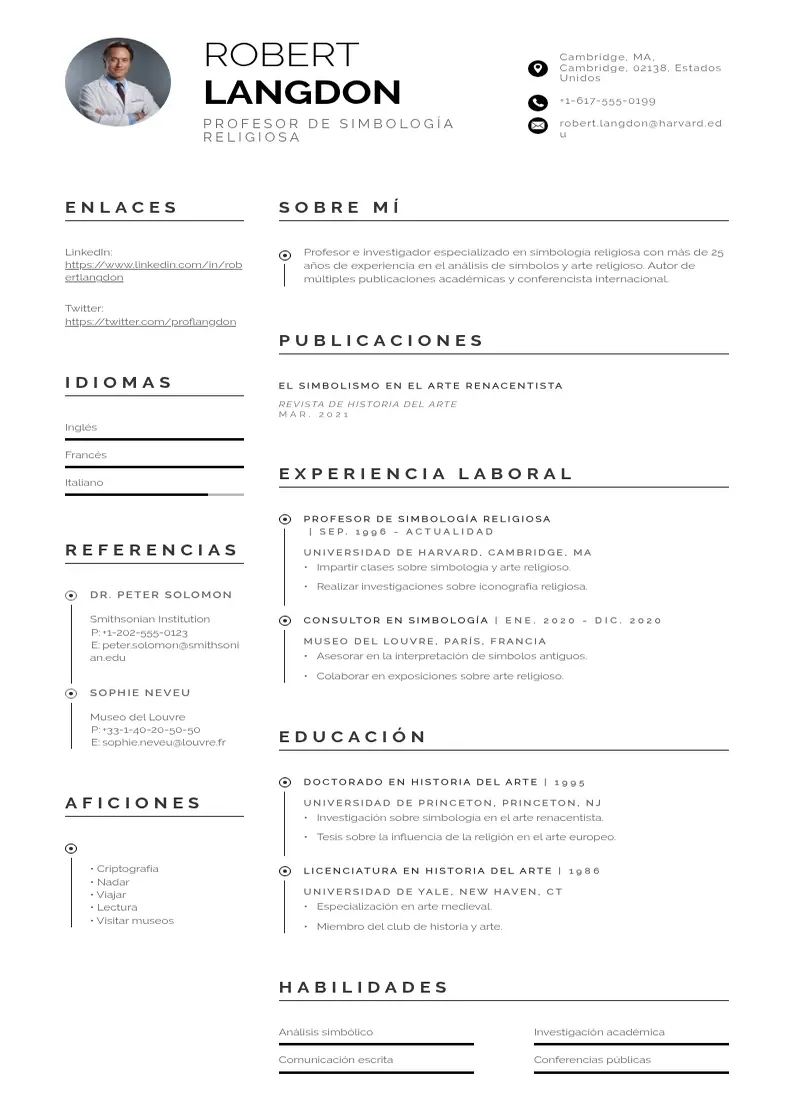 two column curriculum-vitae-de-investigador resume example