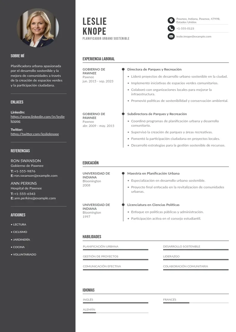 two column planificador-urbano-sostenible resume example