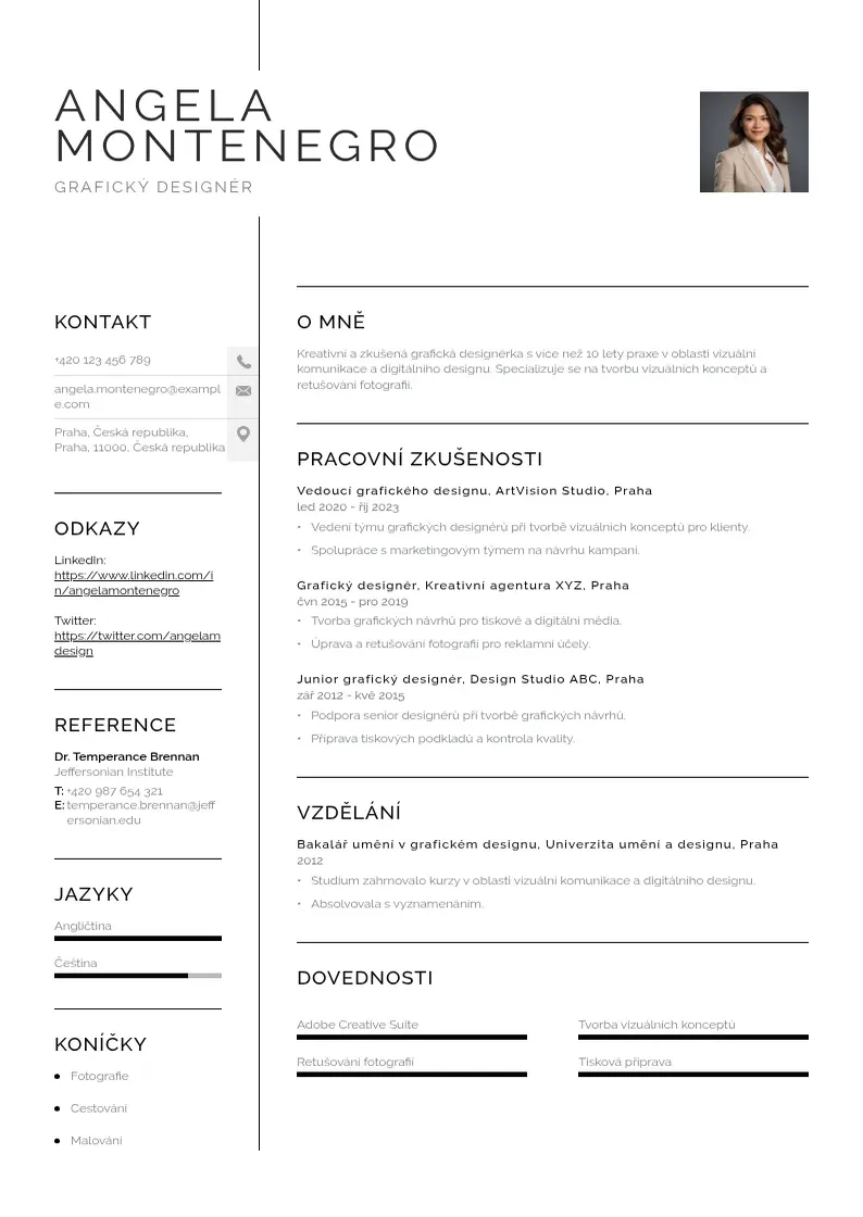Vienkārša Graficky designer CV piemērs
