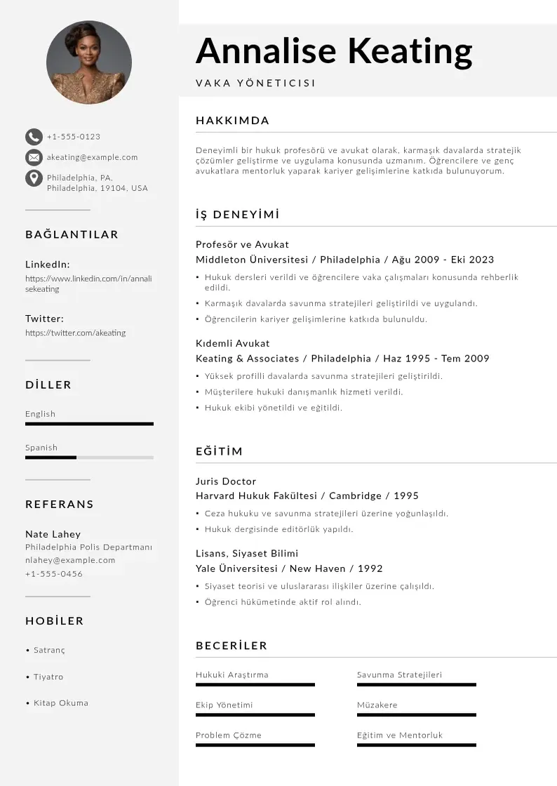 Mūsdienīga Vaka yöneticisi  CV veidne
