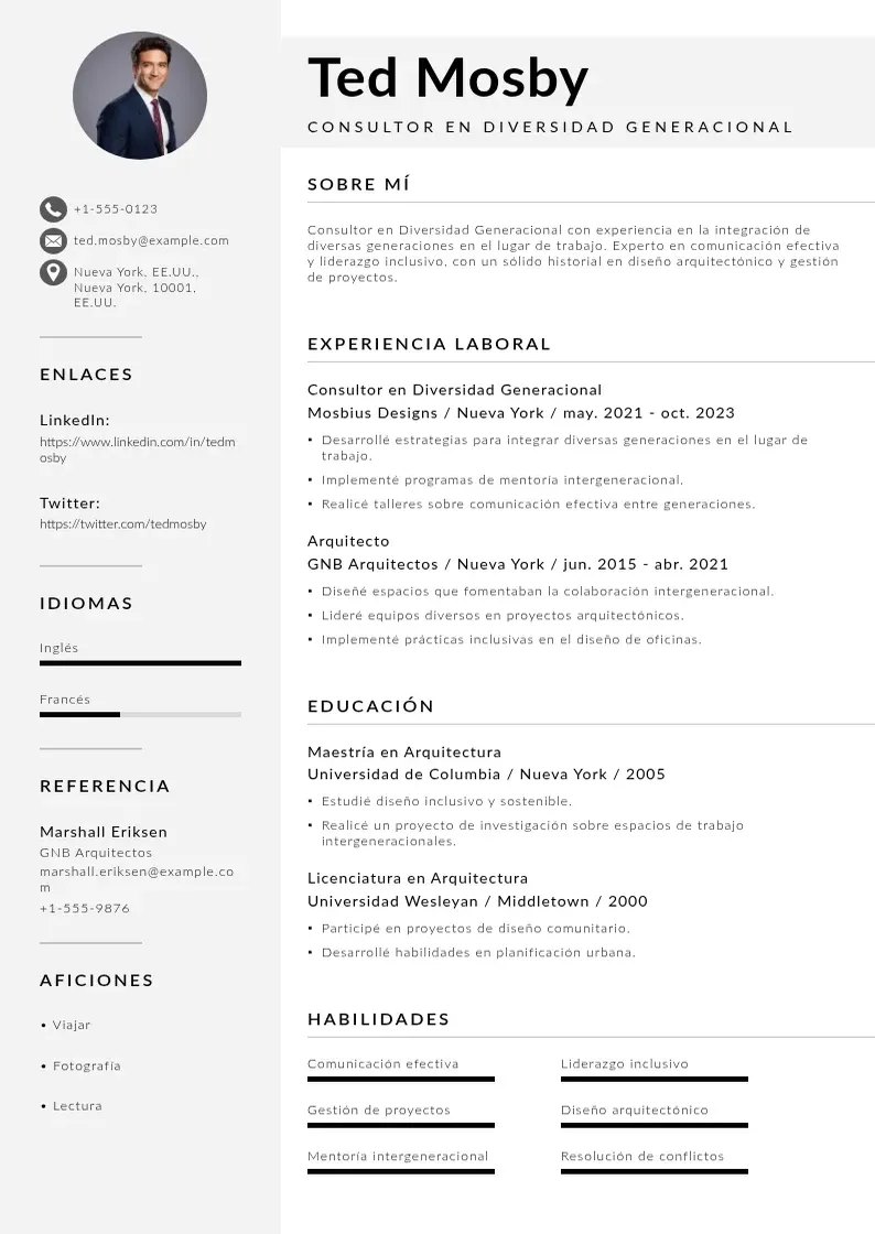 two column consultora-en-diversidad-generacional resume example