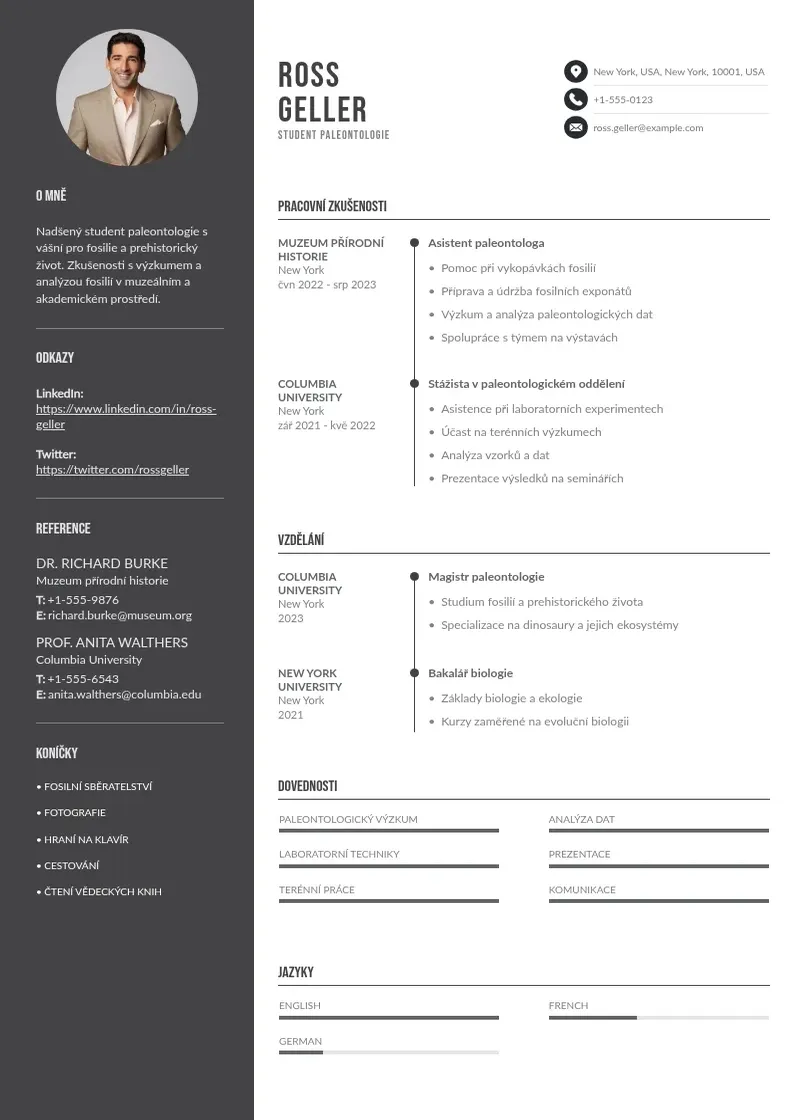 Divu kolonnu Studentsky zivotopis CV piemērs