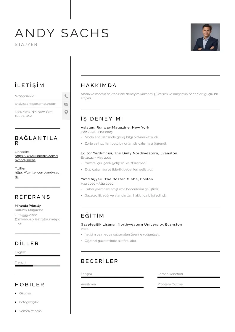 Vienkārša Stajyer CV piemērs