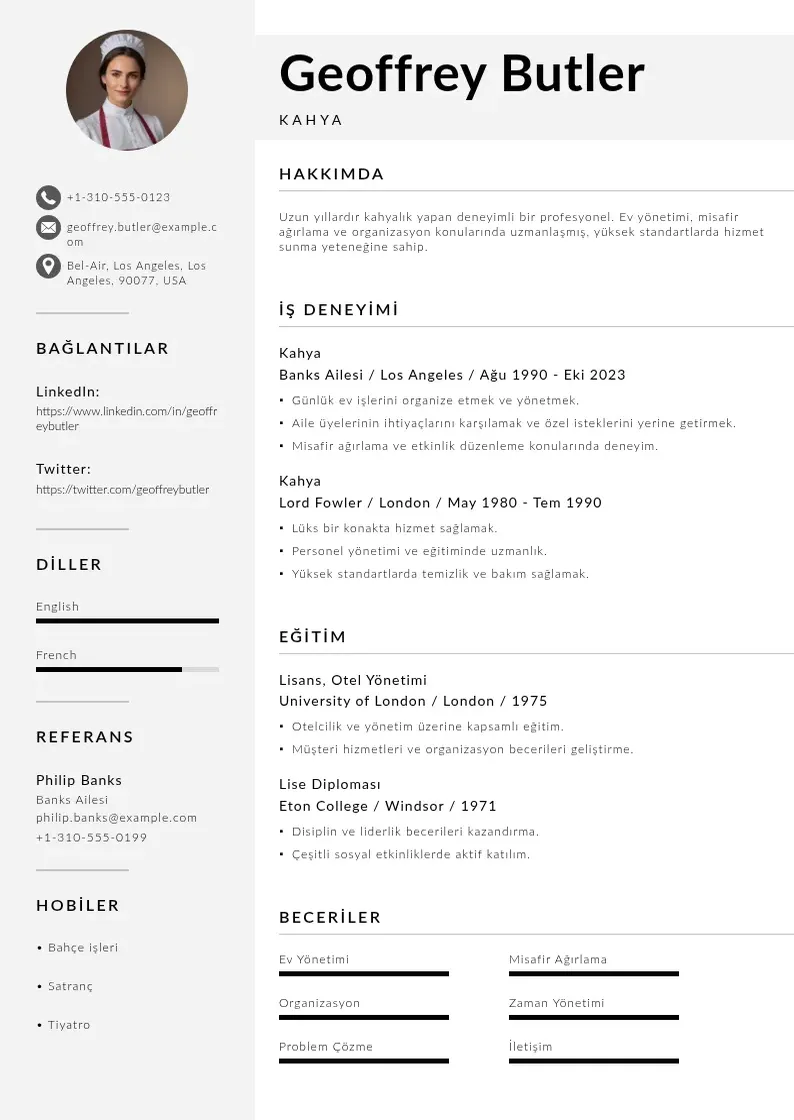 Mūsdienīga kahya  CV veidne