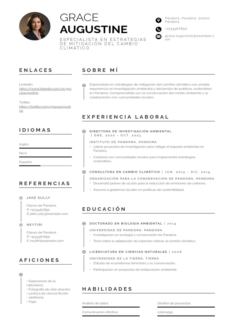two column especialista-en-estrategias-de-mitigacion-del-cambio-climatico resume example