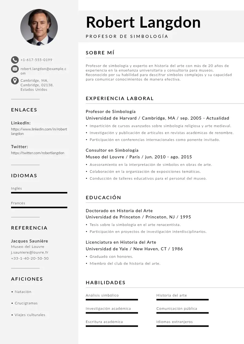 two column cv-experto resume example