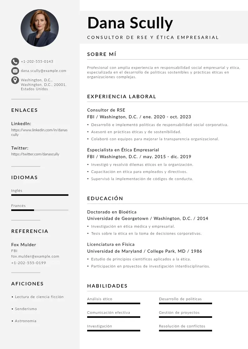 two column consultor-de-rse-y-etica-empresarial resume example