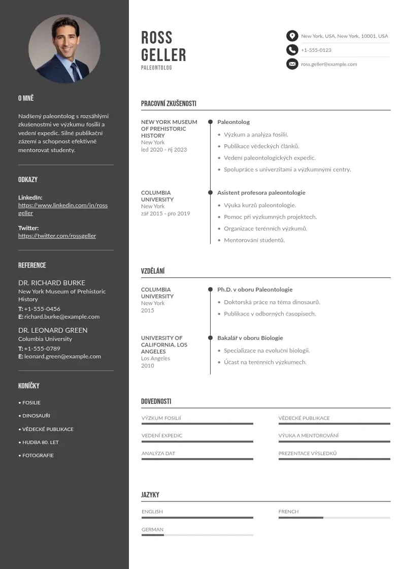 Divu kolonnu Zivotopis absolventa CV piemērs