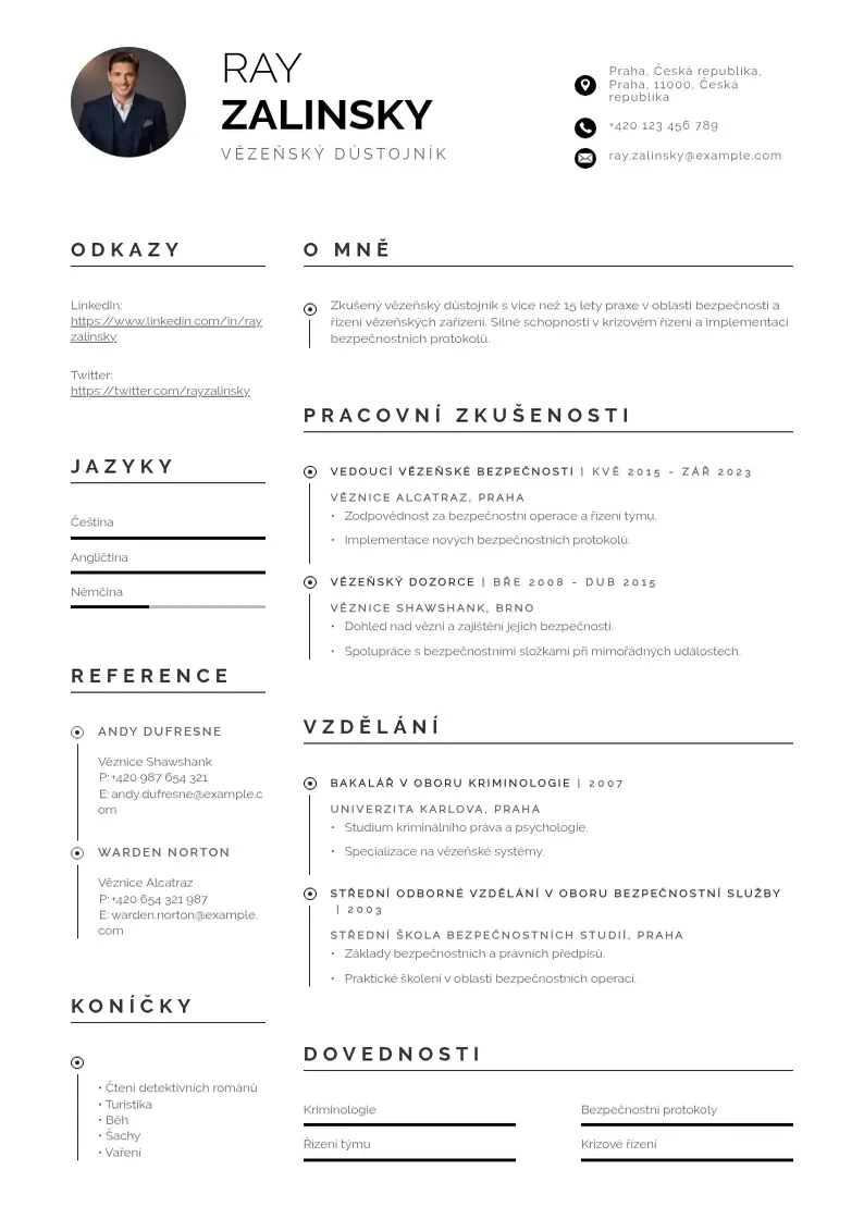 Profesionāla Vezenska sluzbav CV veidne