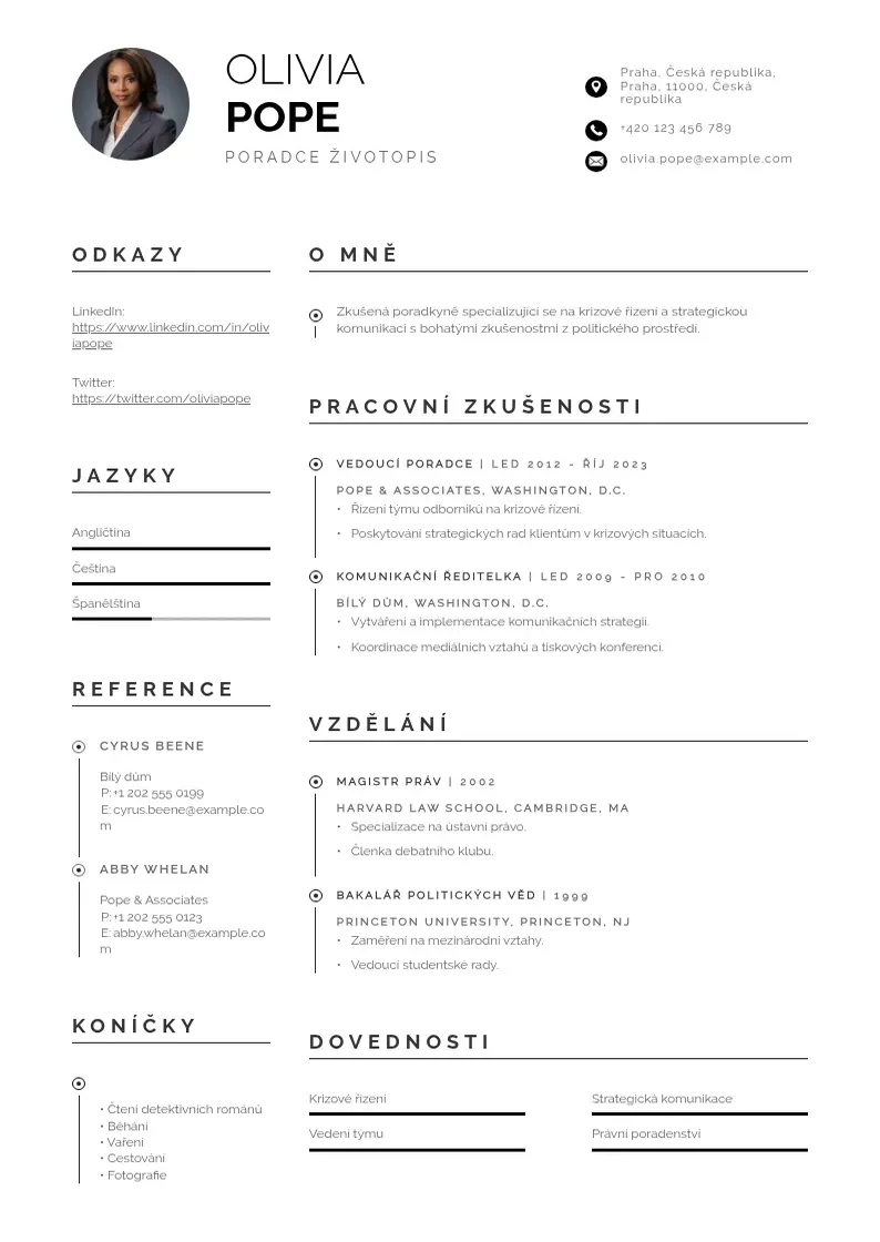 Profesionāla Poradce zivotopis CV veidne