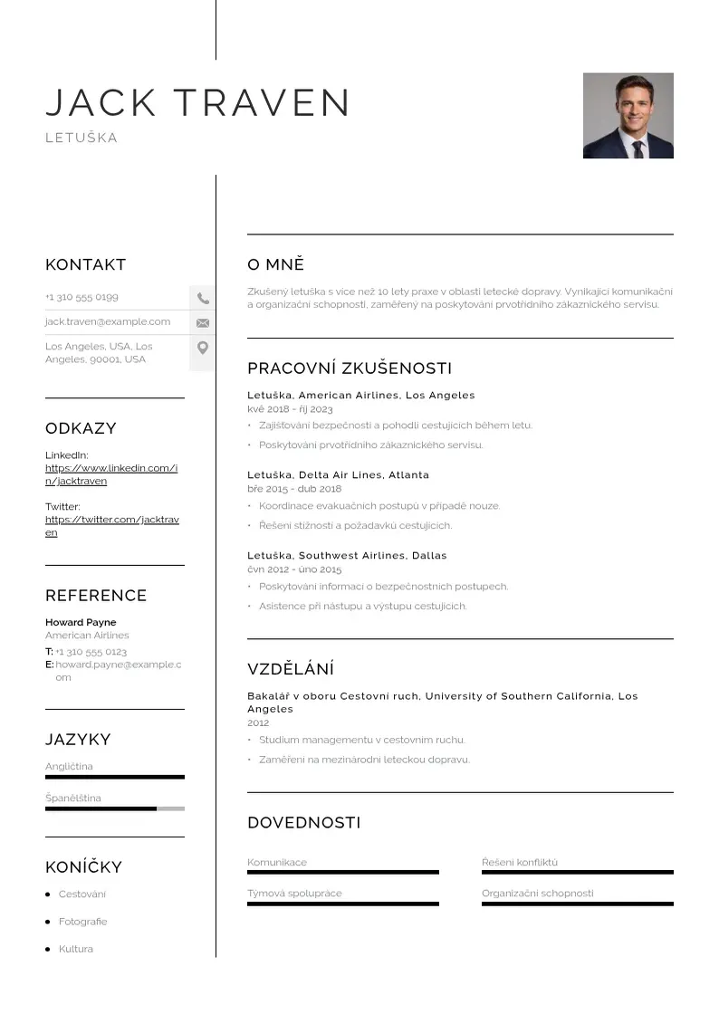 Vienkārša Zivotopis letuska CV piemērs