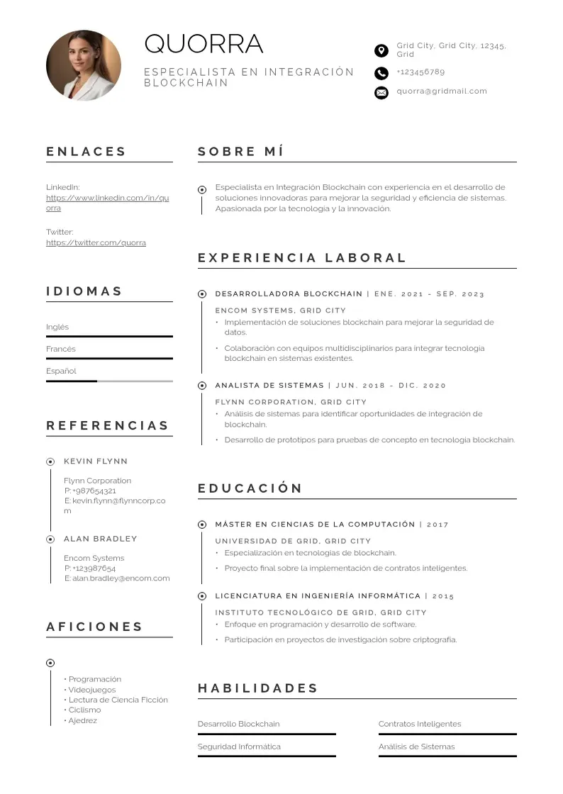two column especialista-en-integracion-blockchain resume example