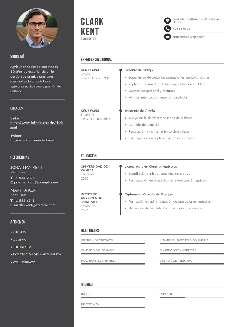 two column curriculum-de-agricultor resume example