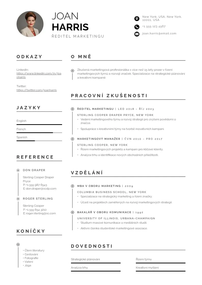Profesionāla Reditel marketingu zivotopis CV veidne