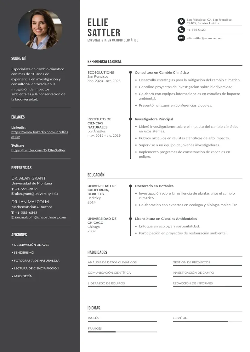 two column especialista-en-cambio-climatico resume example