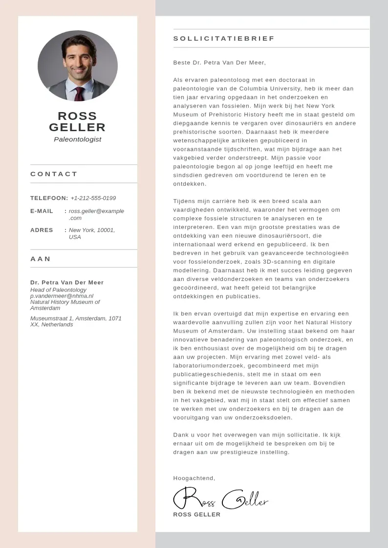 professional Dutch cover letter template