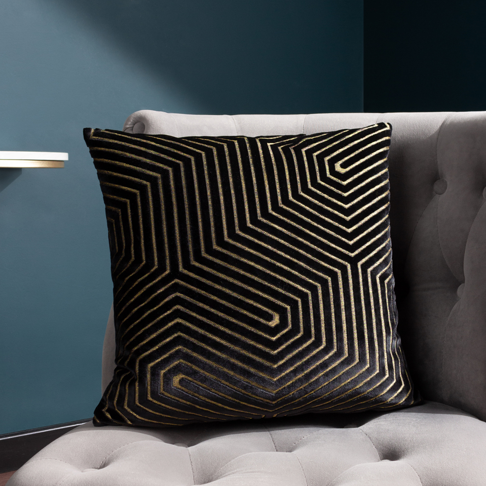 Paoletti Evoke Cut Velvet Cushion - Picture 1 of 56