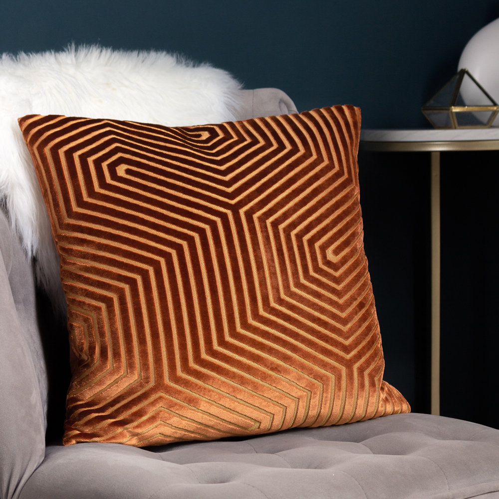 Paoletti Evoke Cut Velvet Cushion - Picture 47 of 56