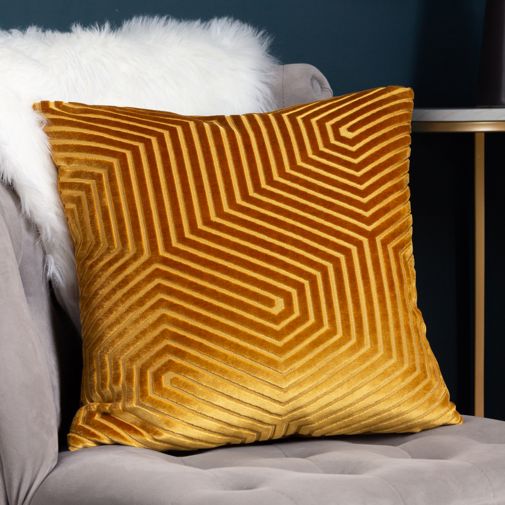 Paoletti Evoke Cut Velvet Cushion - Picture 15 of 56
