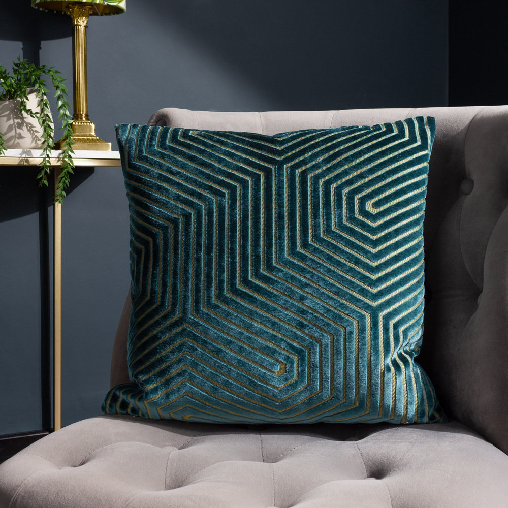 Paoletti Evoke Cut Velvet Cushion - Picture 34 of 56