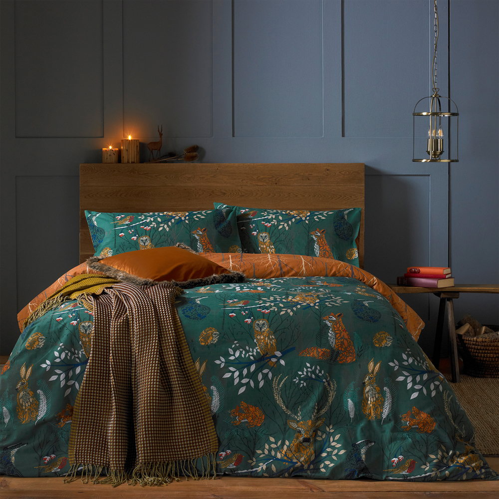 furn. Forest Fauna Woodland Animals Duvet Cover Set - Picture 4 of 9