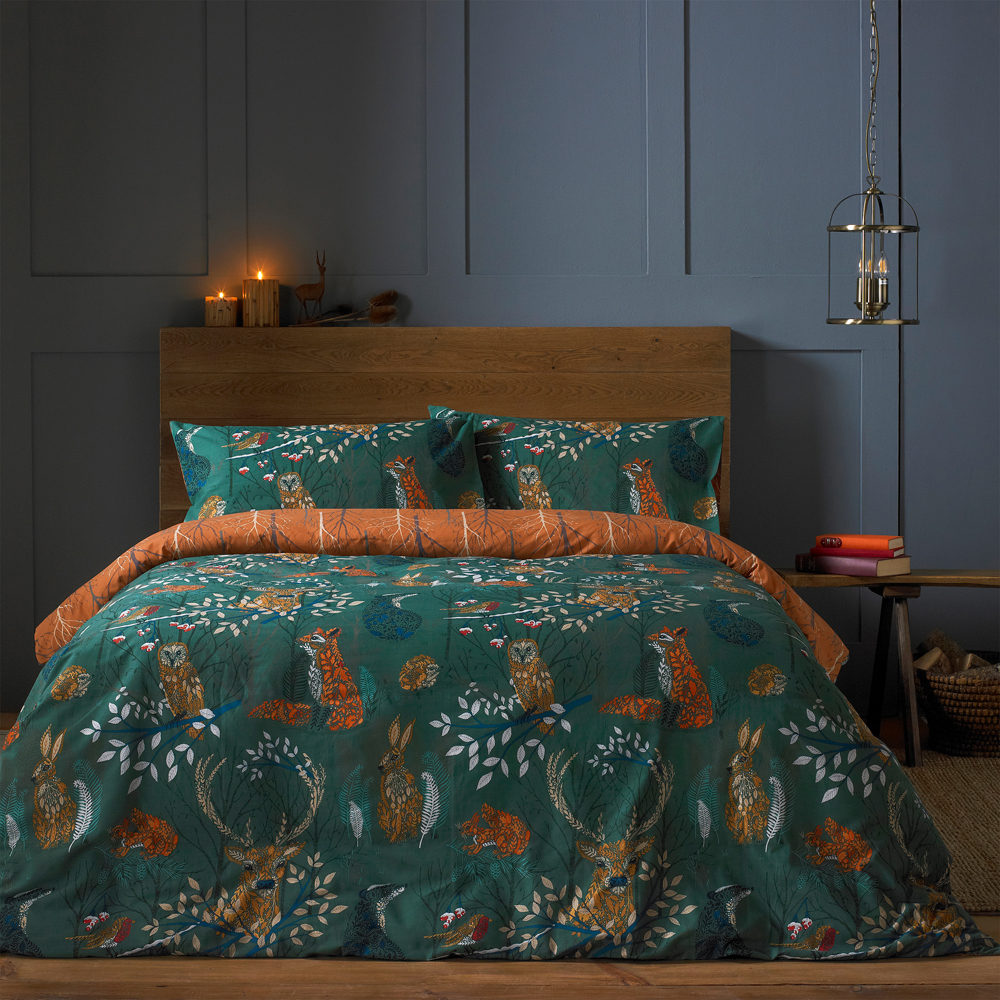 furn. Forest Fauna Woodland Animals Duvet Cover Set - Picture 5 of 9