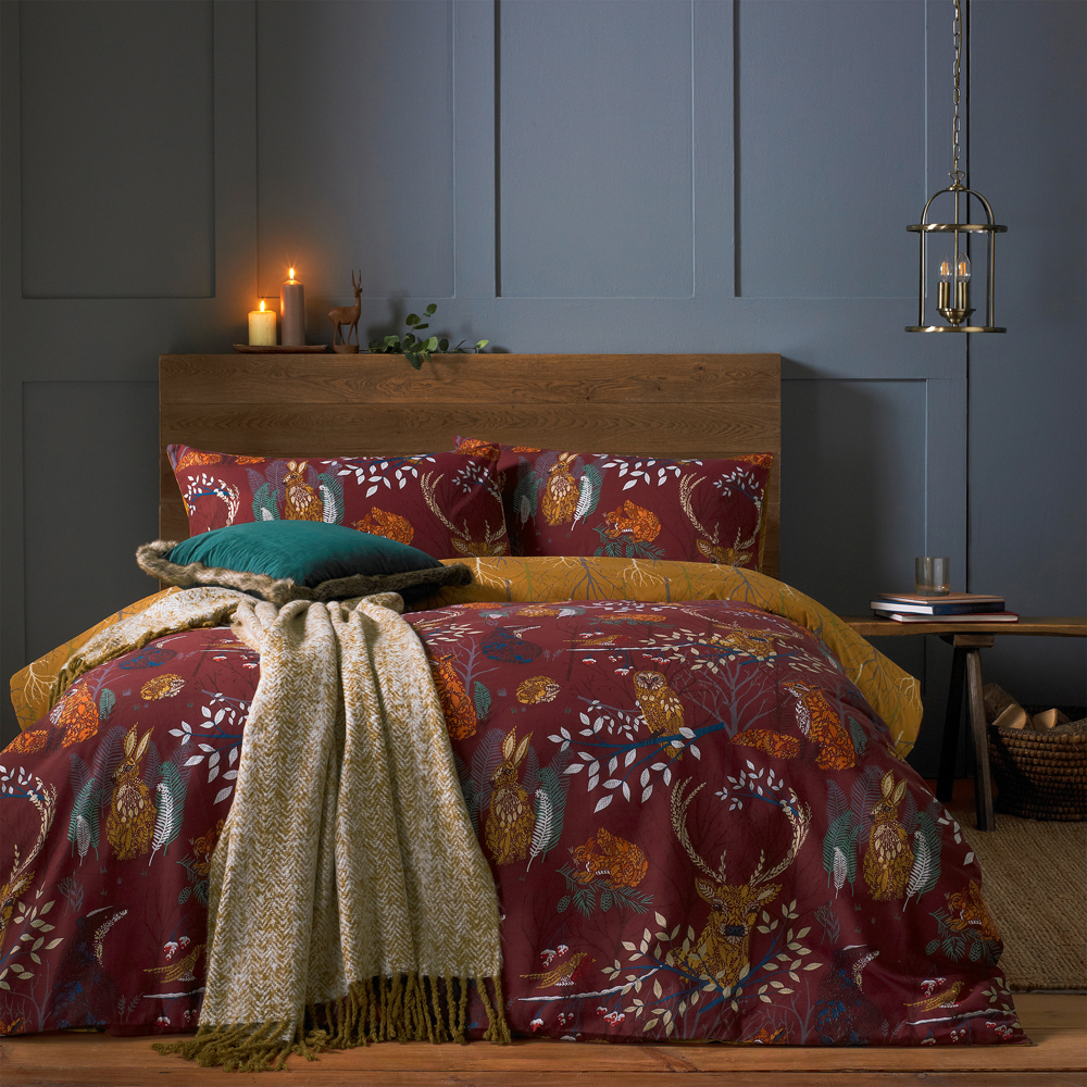 furn. Forest Fauna Woodland Animals Duvet Cover Set - Picture 7 of 9