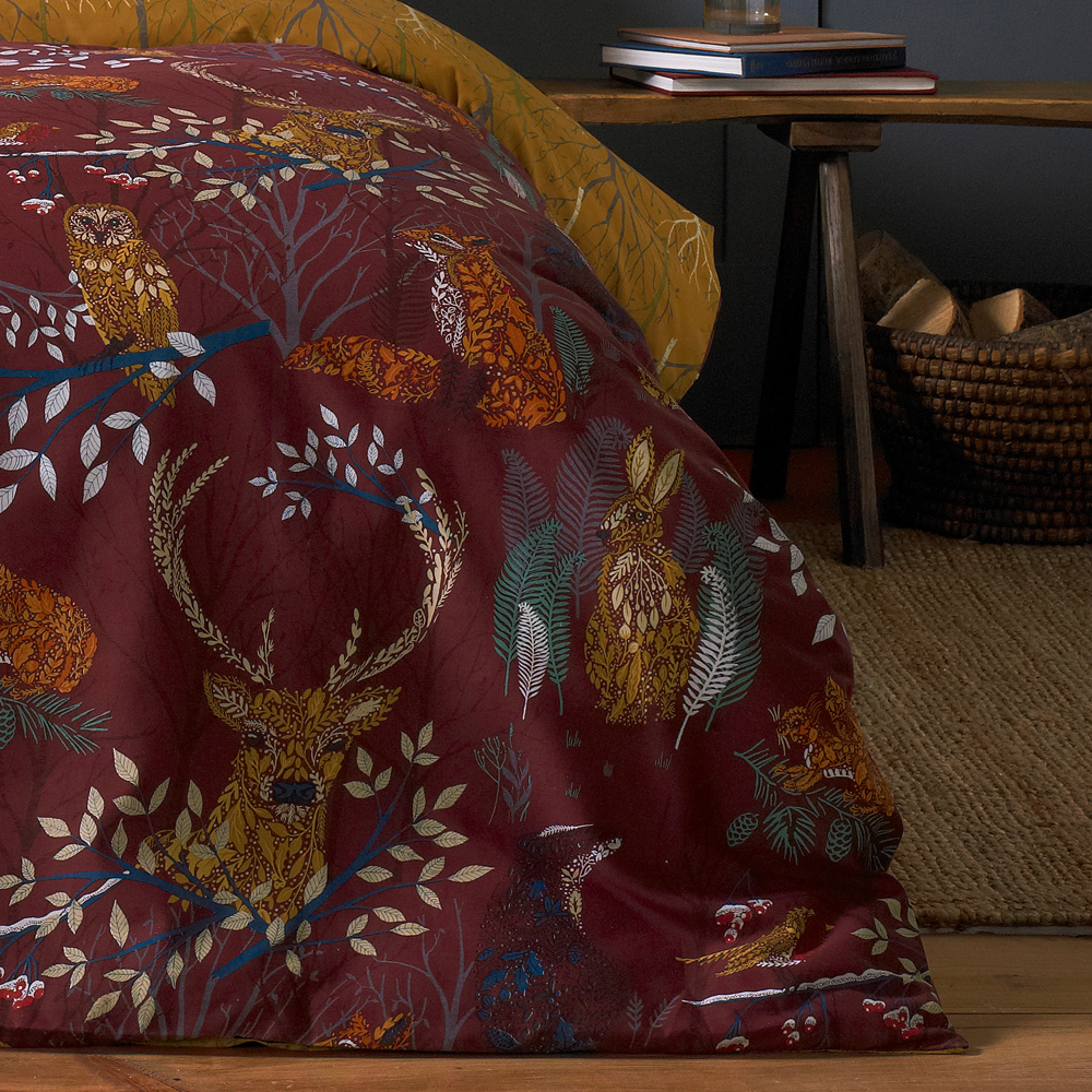 furn. Forest Fauna Woodland Animals Duvet Cover Set - Picture 9 of 9