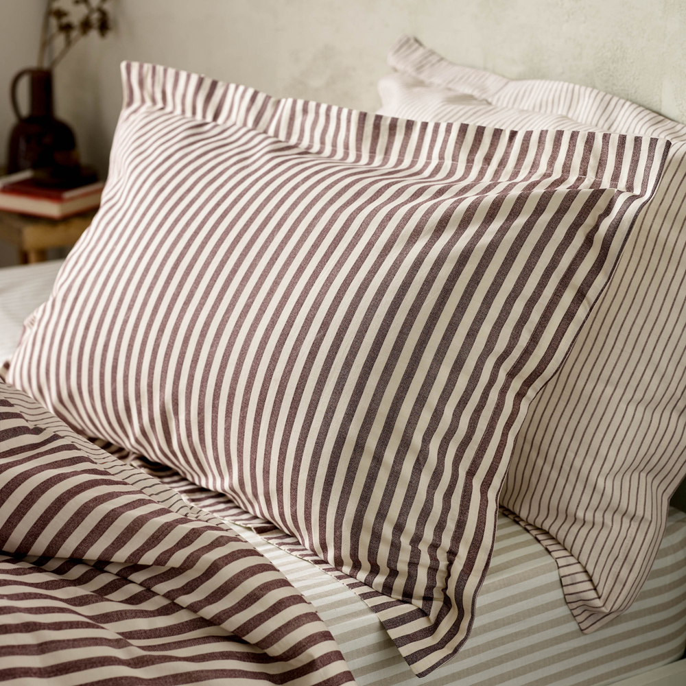 Yard Hebden Striped 100% Cotton Pillowcase Pair | Various Colours