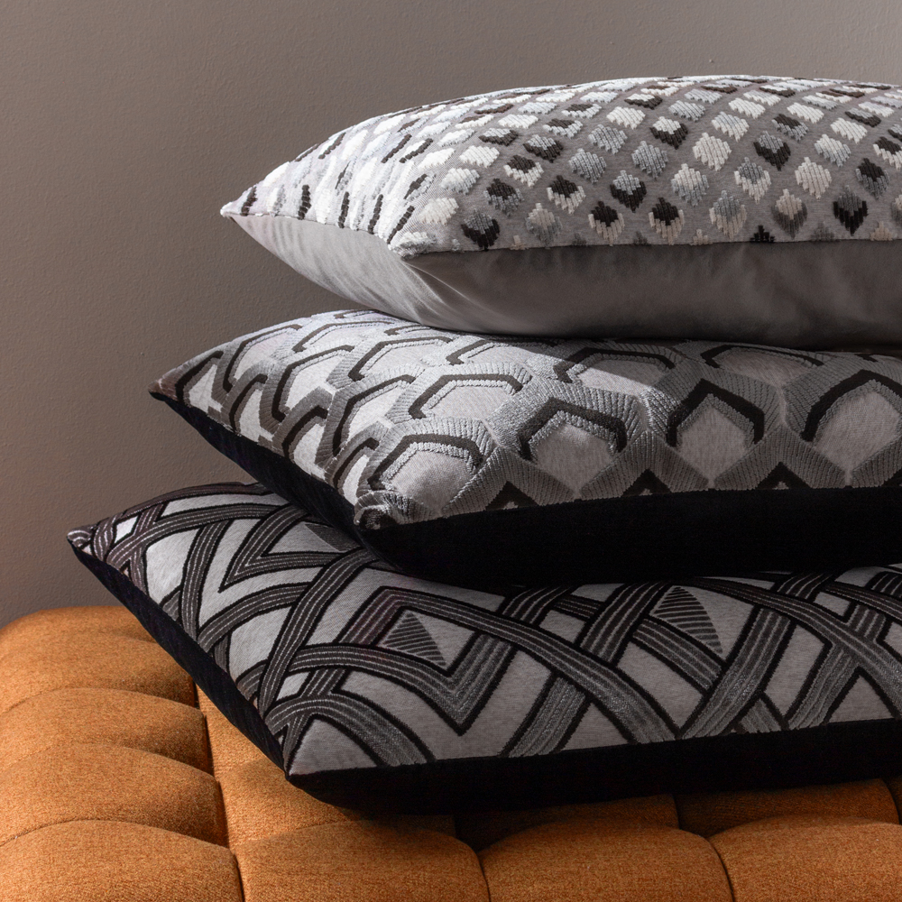 Paoletti Lexington Velvet Jacquard Cushion - Picture 29 of 36