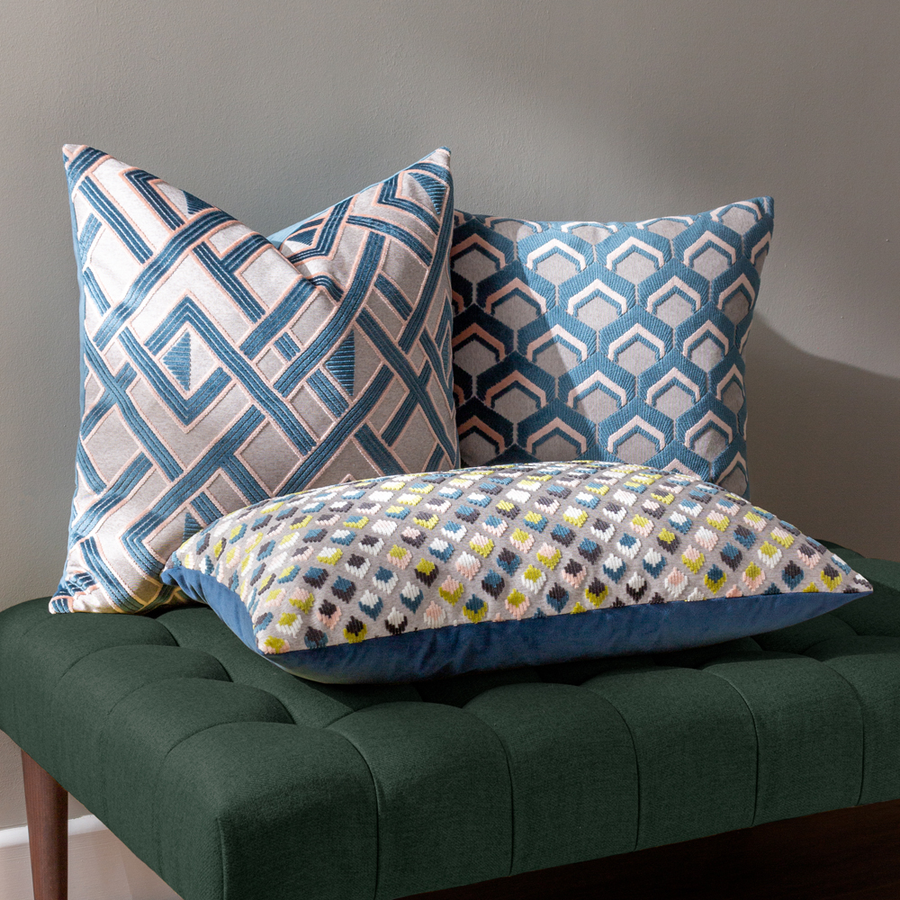 Paoletti Lexington Velvet Jacquard Cushion - Picture 17 of 36