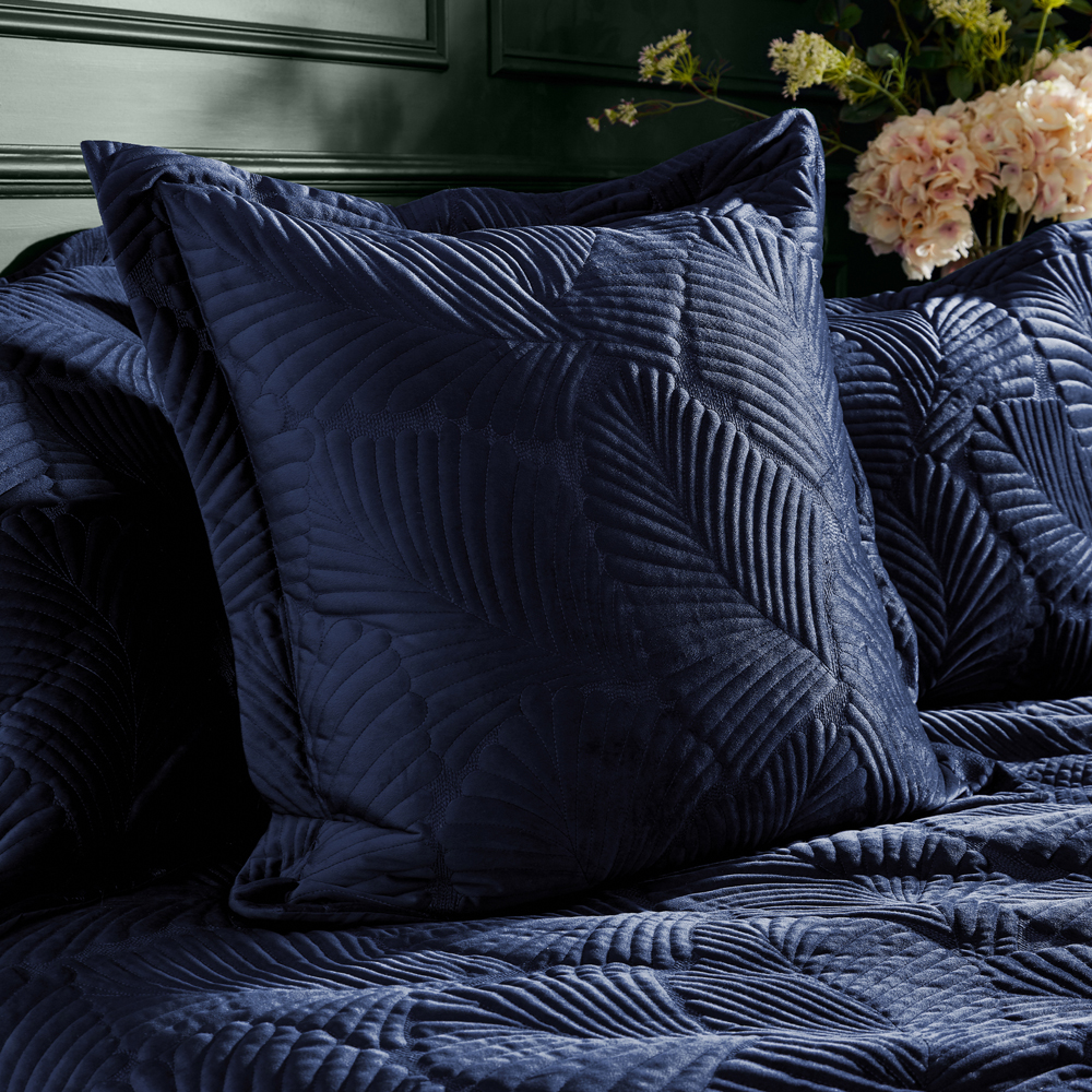Paoletti Palmeria Quilted Velvet Cushion - Picture 40 of 42