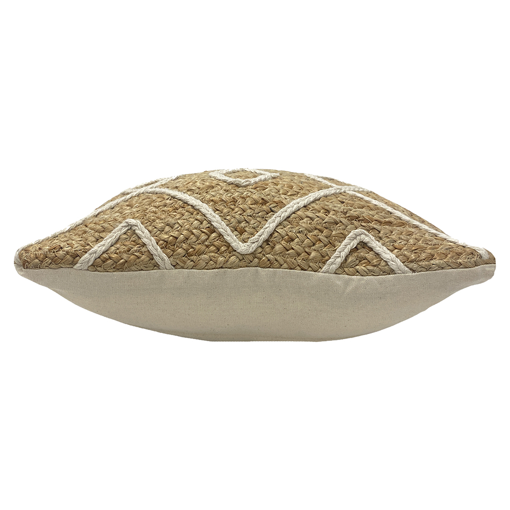 furn. Roolu Braided Jute Square Boho Cushion - Picture 3 of 6