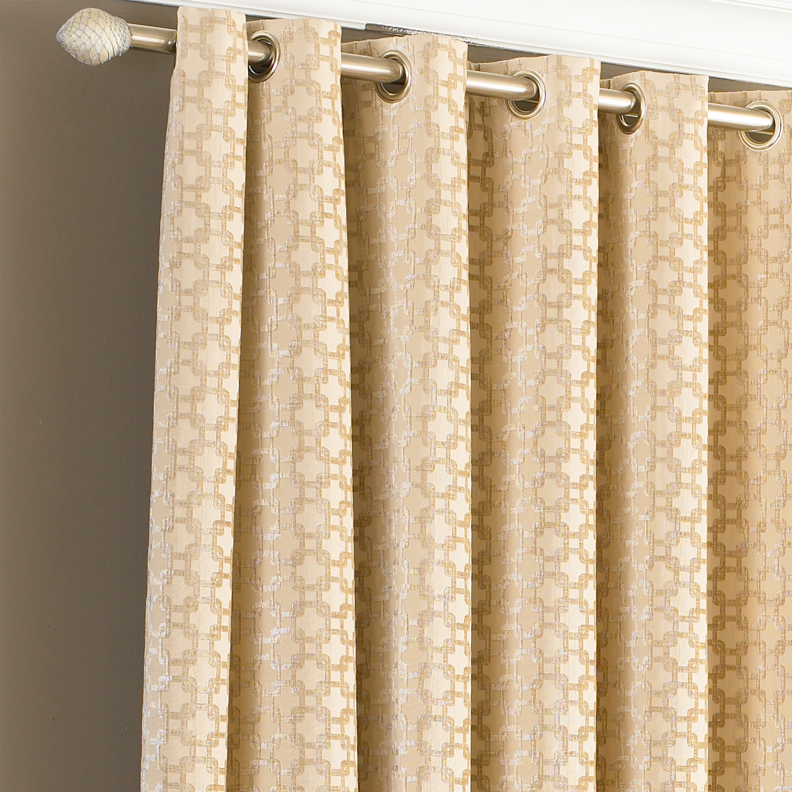 Paoletti Belmont Chenille Jacquard Eyelet Curtains - Picture 2 of 11