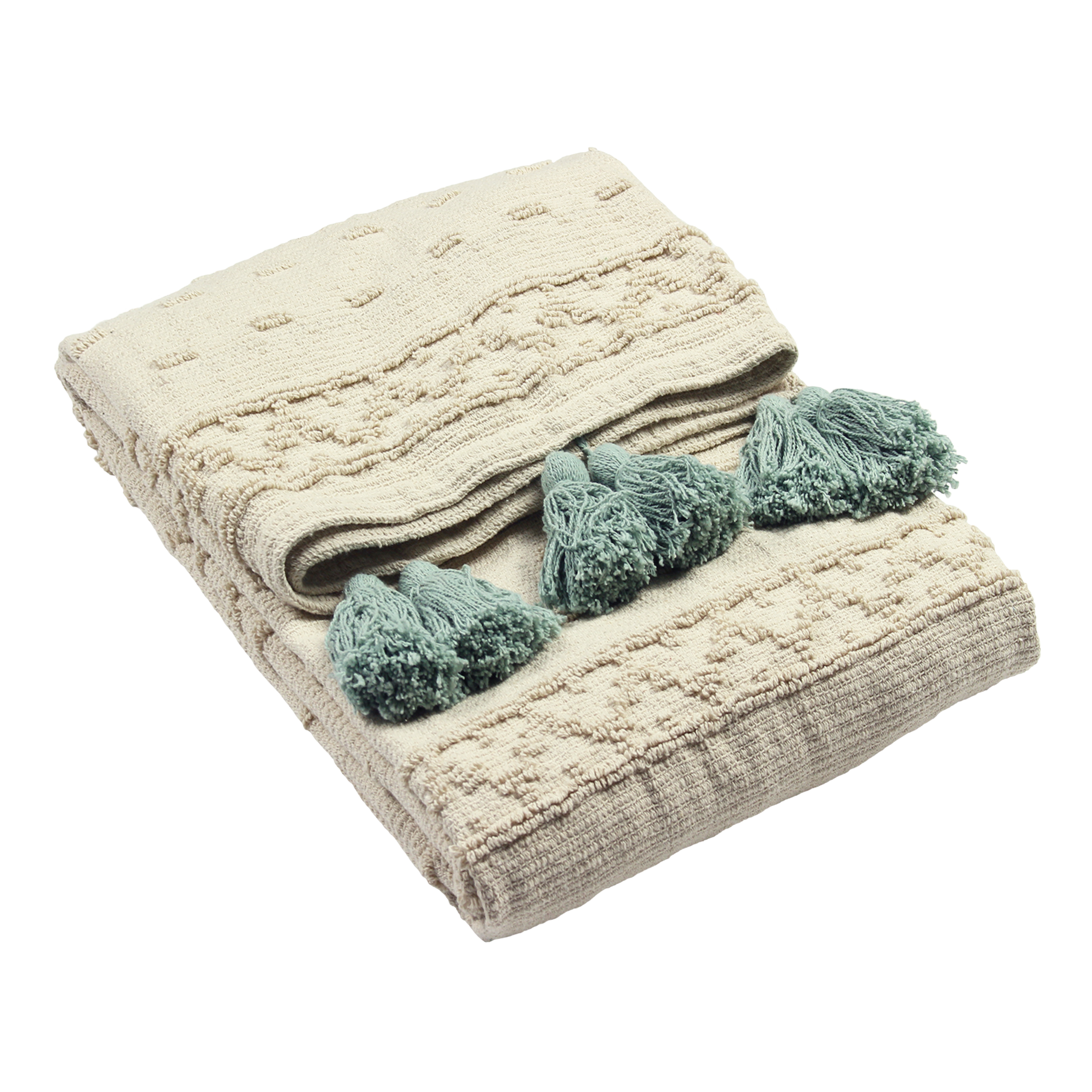 furn Boho Cotton Tufted Throw - Picture 7 of 9