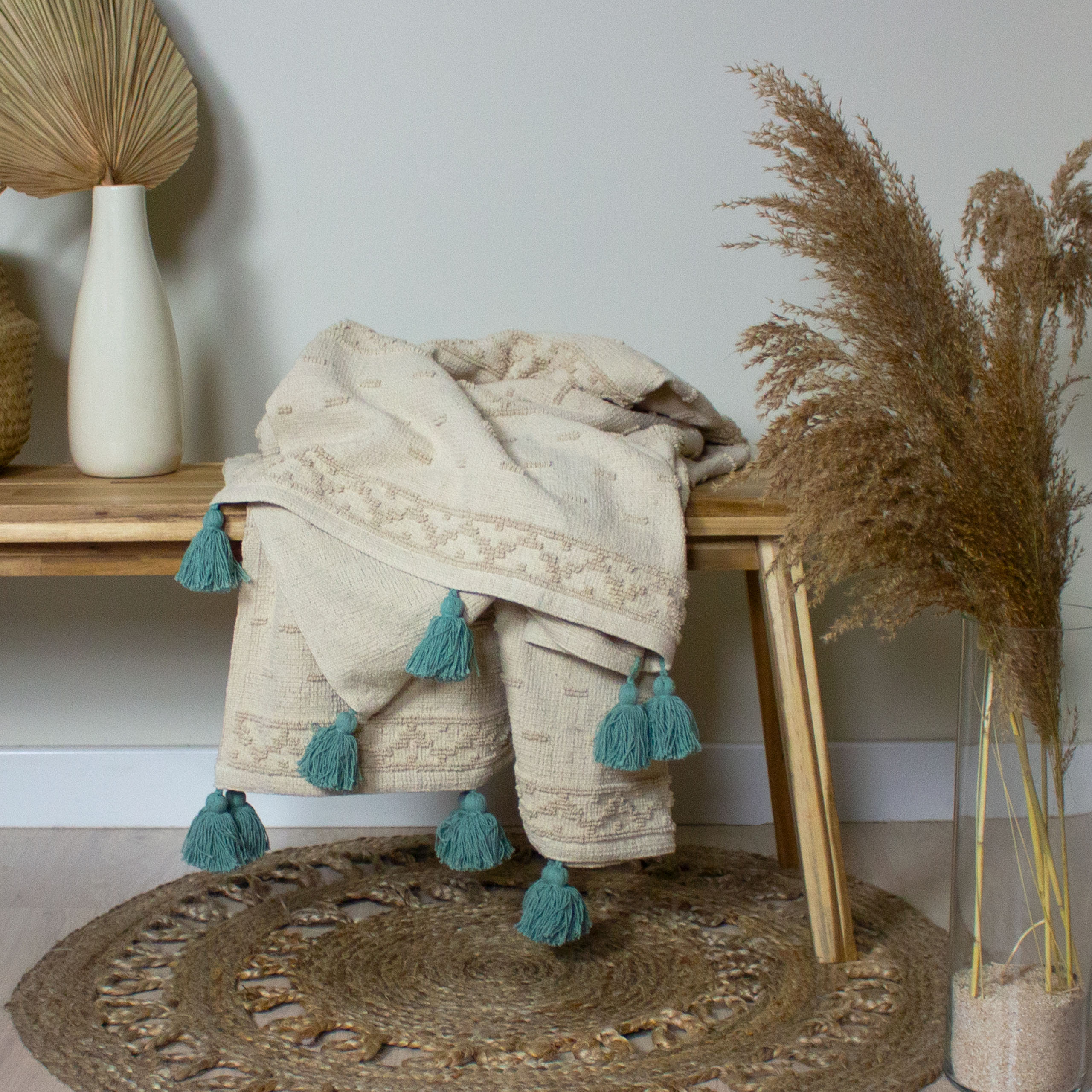 furn Boho Cotton Tufted Throw - Picture 9 of 9