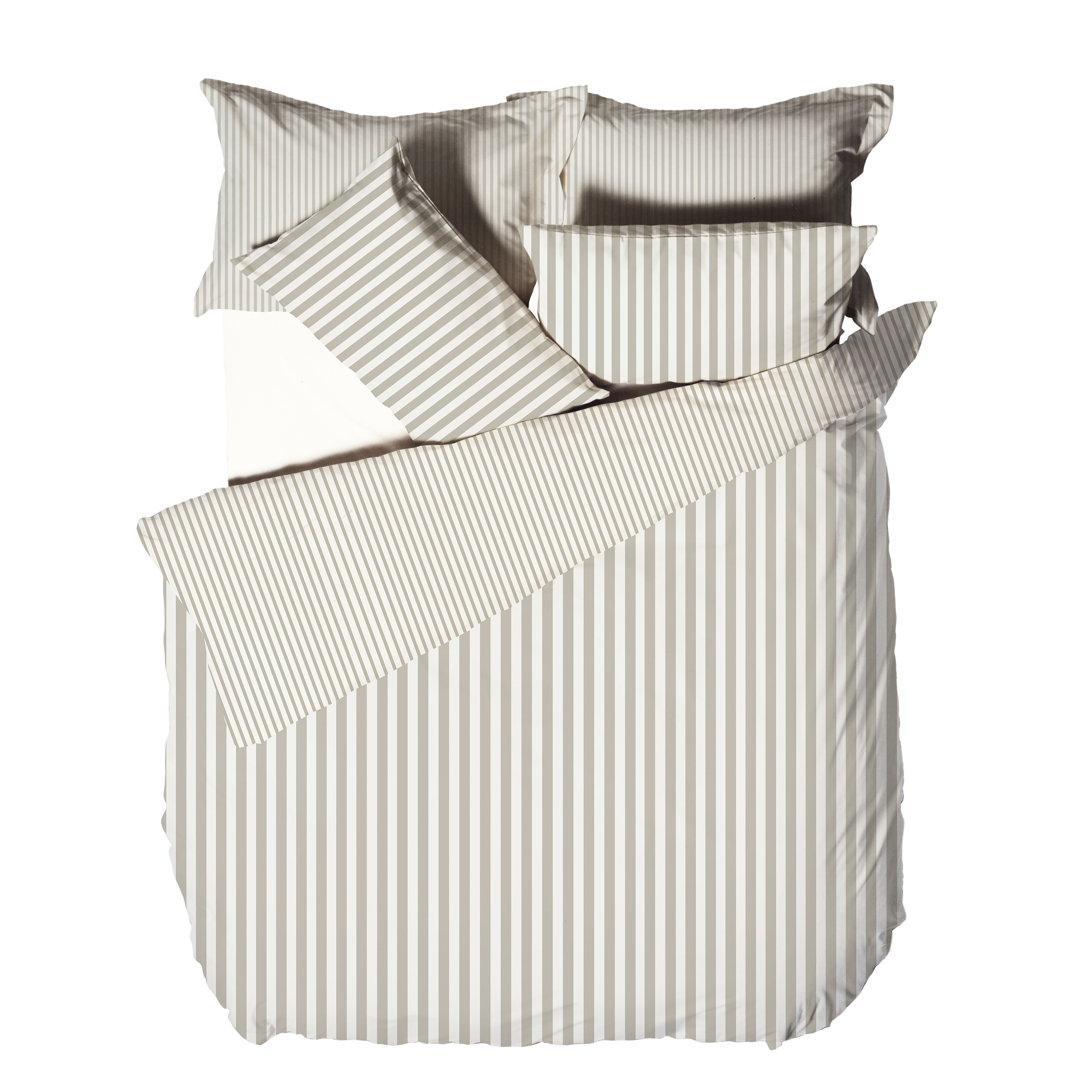 Copripiumino In Cotone A Righe Mélange Super King - Reversibile, Lavabile, Elegante
