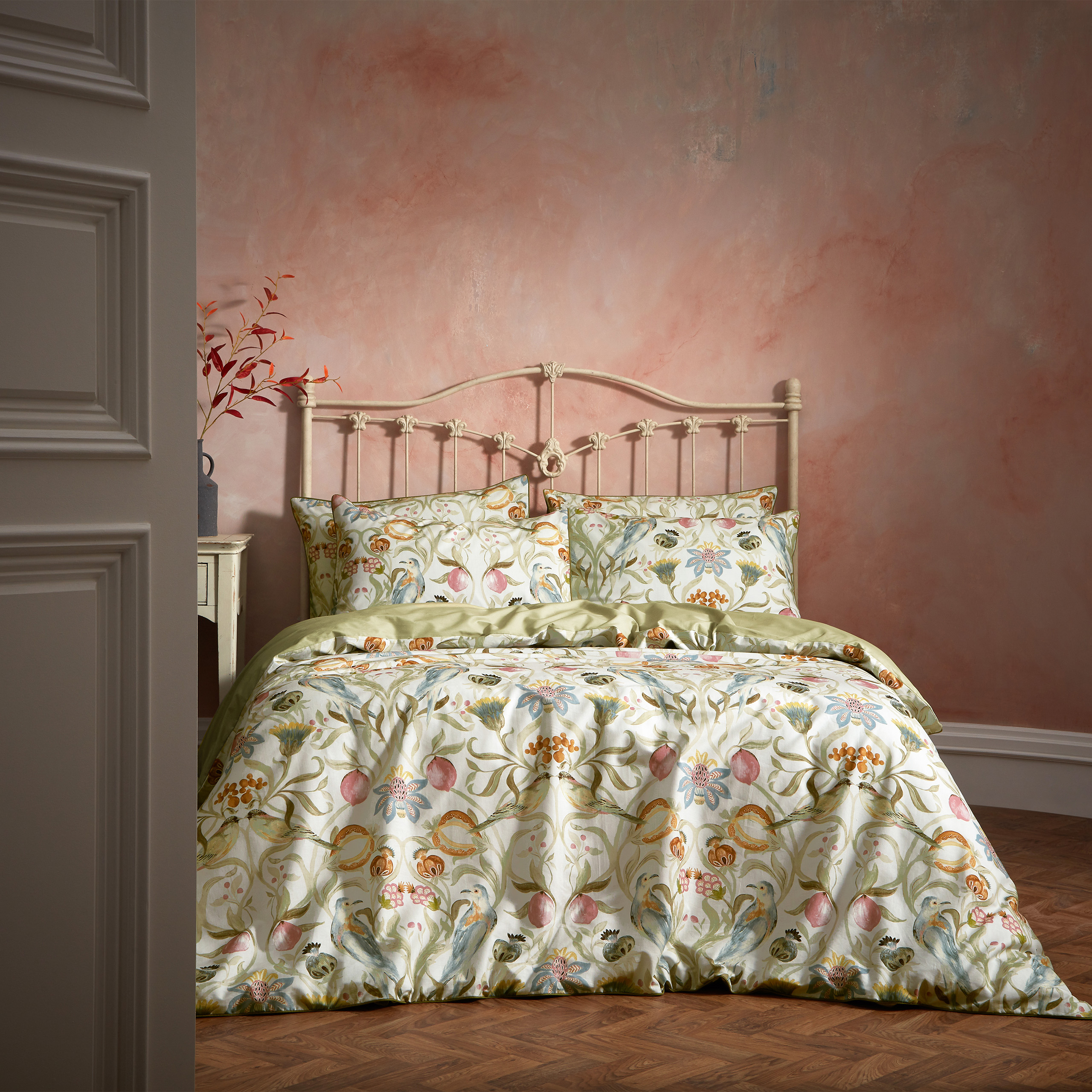 EW by Edinburgh Weavers Liberty Floral Birds Luxury Cotton Duvet Set 