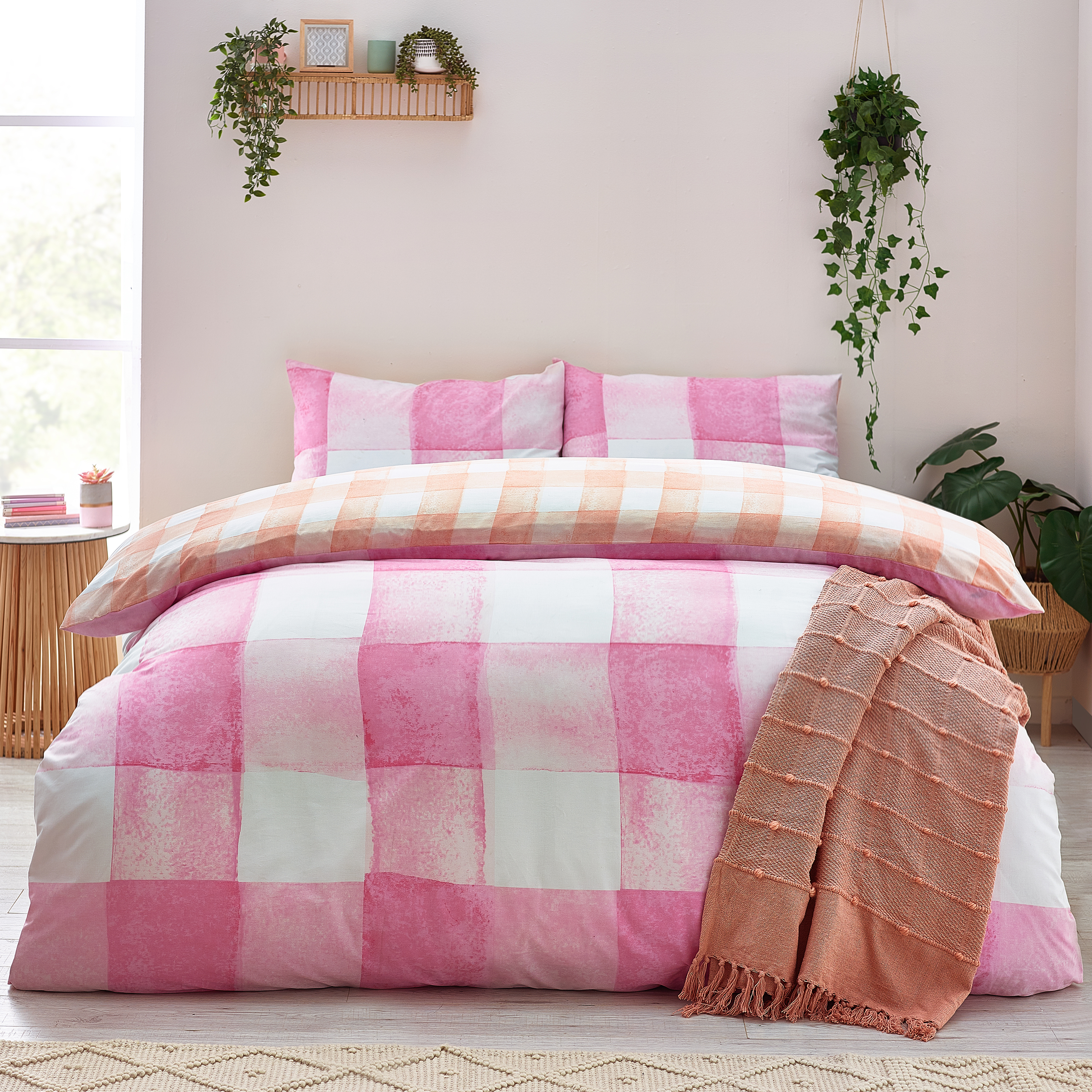 furn Whitstable Watercolour Check Duvet Cover Set