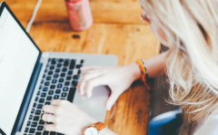 Young person searching online
