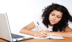 A student doing her finances to work out the cost of university