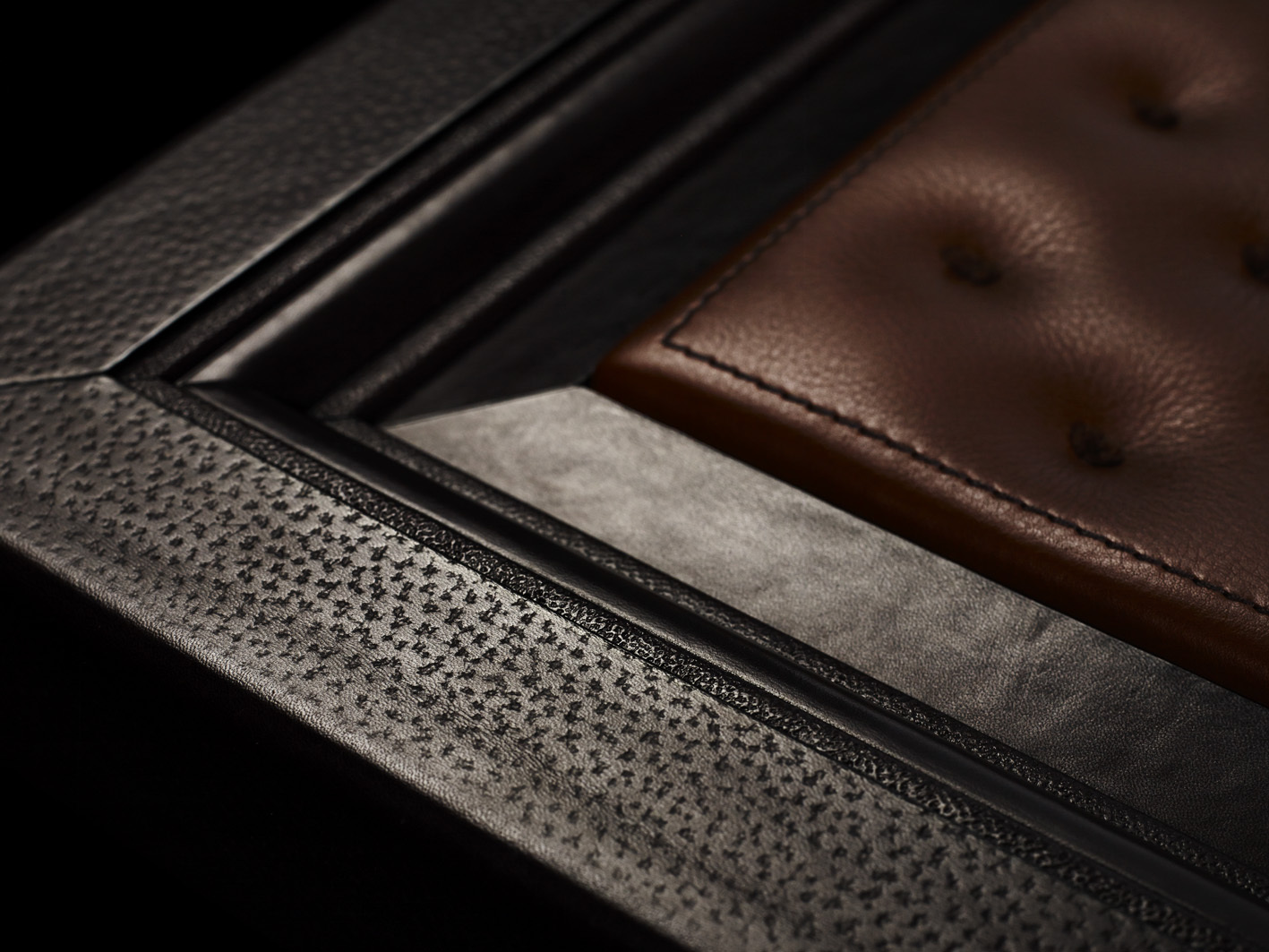 Leather Library Panel Coach Hide Close Up