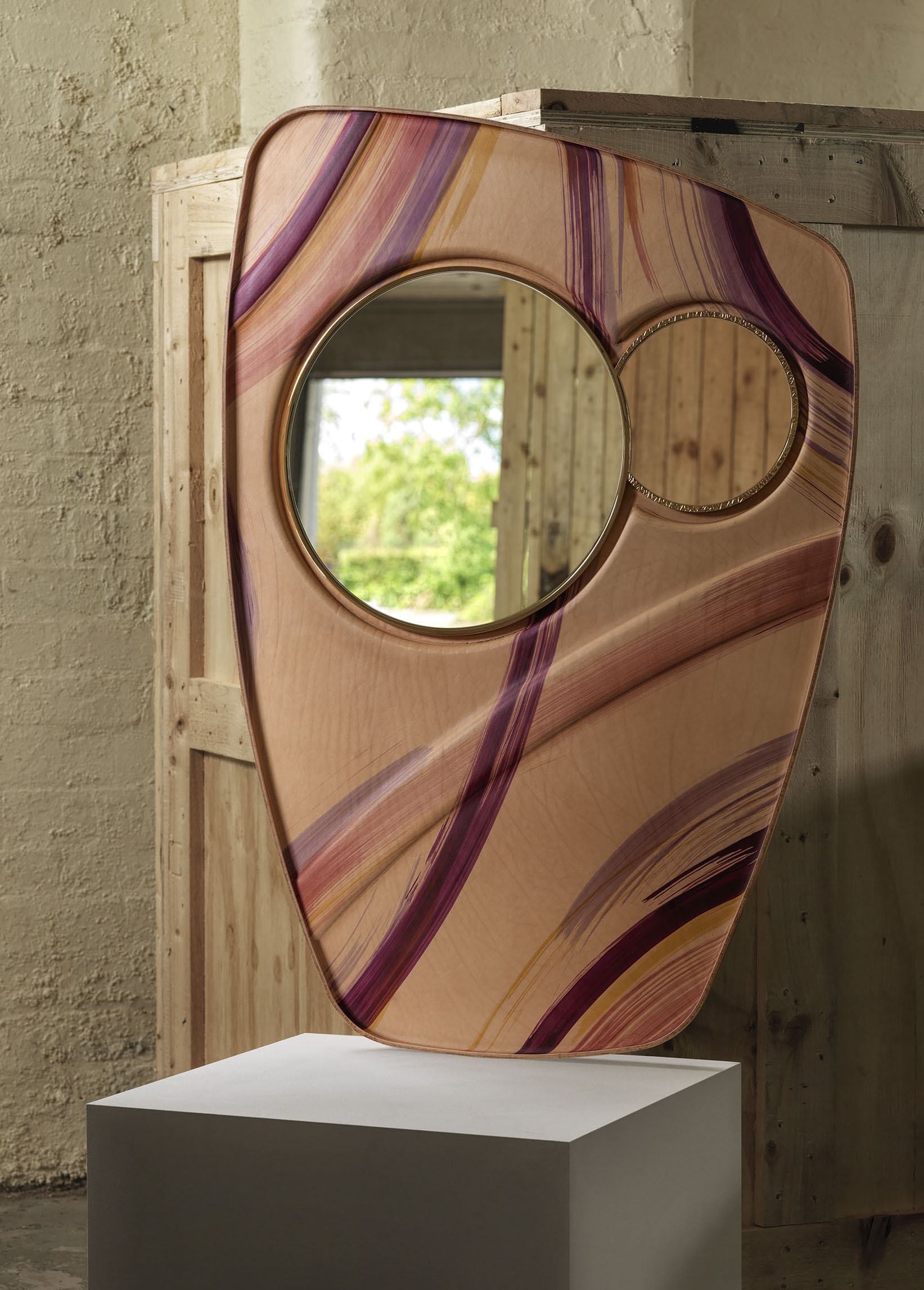 G1519 15a Painted Leather Mirror 3 Resized copy