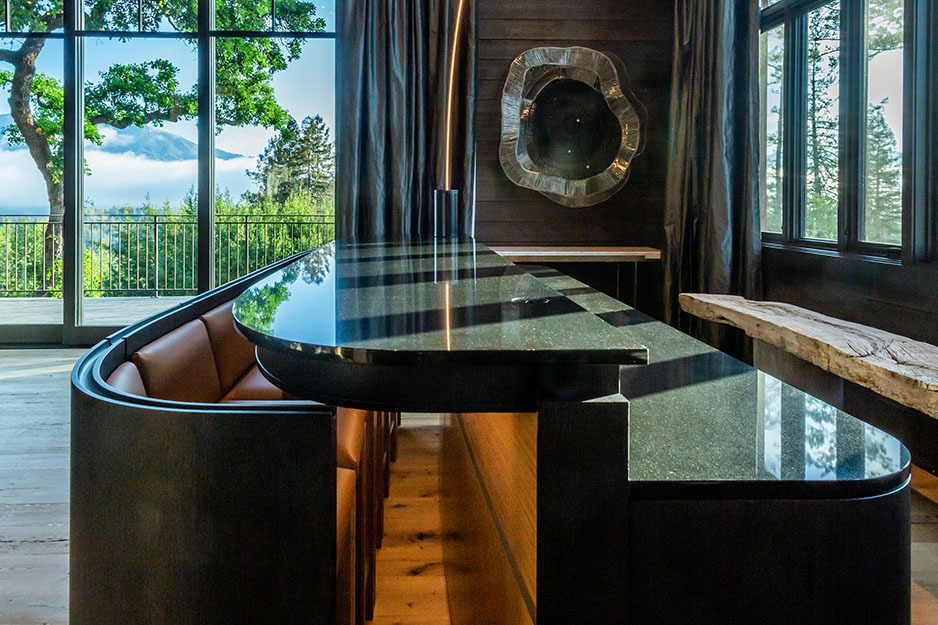 Hand-crafted tasting bar in natural materials by Silverlining furniture makers